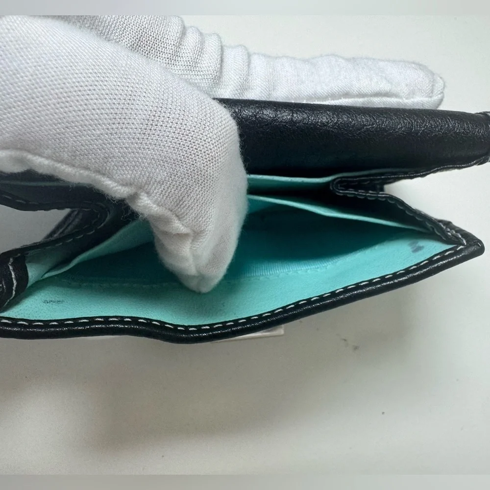 Tiffany & Co. Black Business Card Holder Leather